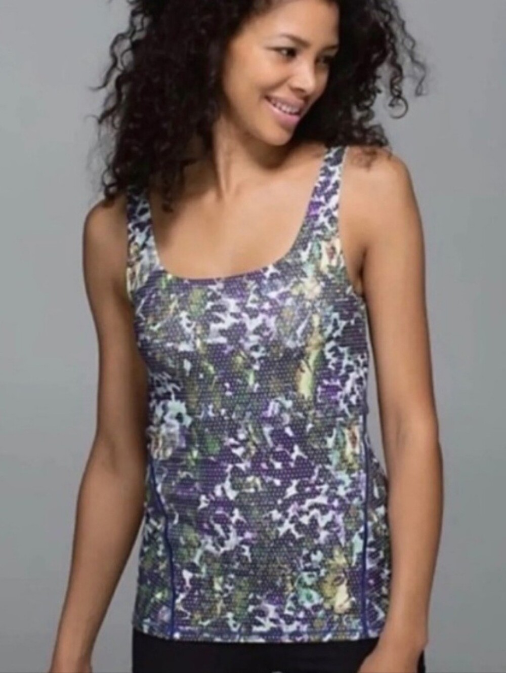 Lululemon Sport Tank in Purple & Green + Built in Support Bra Size 8
